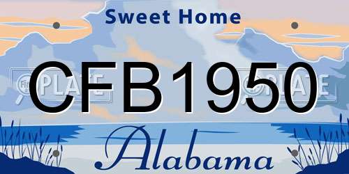 CFB1950 Alabama License Plate
