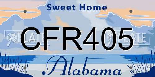 CFR405 Alabama License Plate