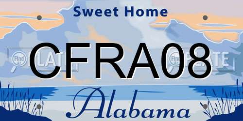CFRA08 Alabama License Plate