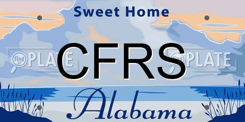 CFRS Alabama License Plate