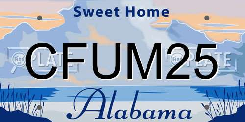 CFUM25 Alabama License Plate