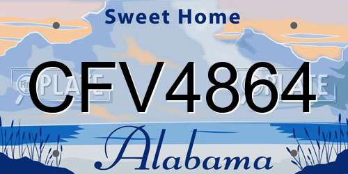 CFV4864 Alabama License Plate