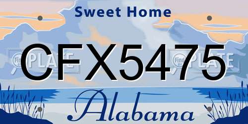 CFX5475 Alabama License Plate