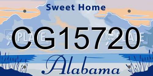 CG15720 Alabama License Plate