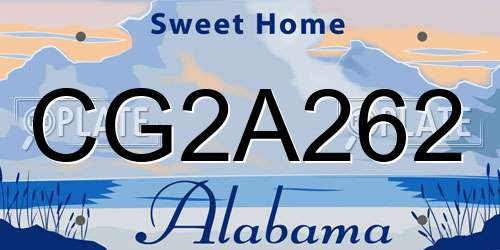 CG2A262 Alabama License Plate