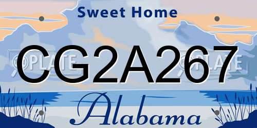 CG2A267 Alabama License Plate