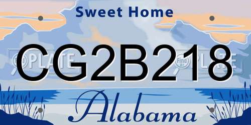 CG2B218 Alabama License Plate