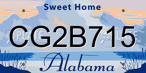 CG2B715 Alabama License Plate