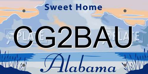 CG2BAU Alabama License Plate