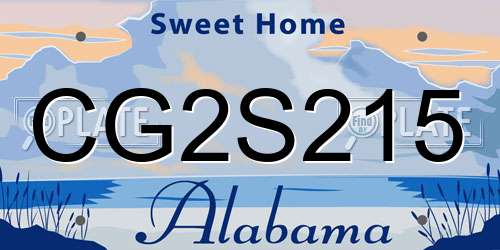 CG2S215 Alabama License Plate