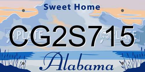 CG2S715 Alabama License Plate
