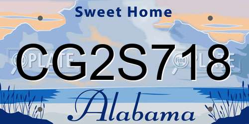 CG2S718 Alabama License Plate
