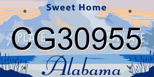 CG30955 Alabama License Plate