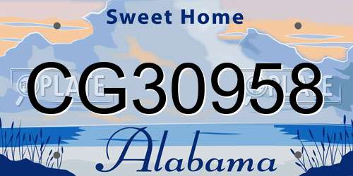 CG30958 Alabama License Plate