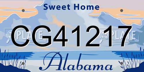 CG41217 Alabama License Plate
