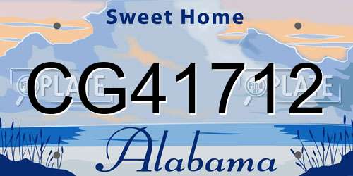 CG41712 Alabama License Plate