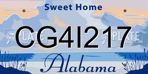 CG4I217 Alabama License Plate