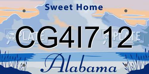 CG4I712 Alabama License Plate