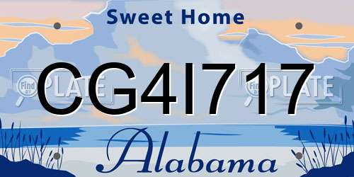CG4I717 Alabama License Plate