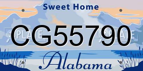 CG55790 Alabama License Plate