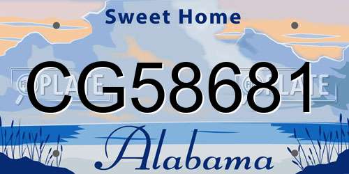 CG58681 Alabama License Plate