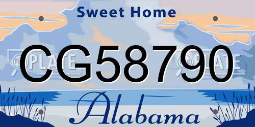 CG58790 Alabama License Plate
