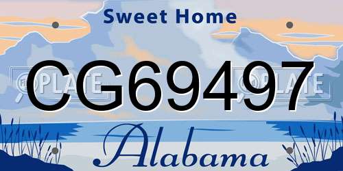CG69497 Alabama License Plate