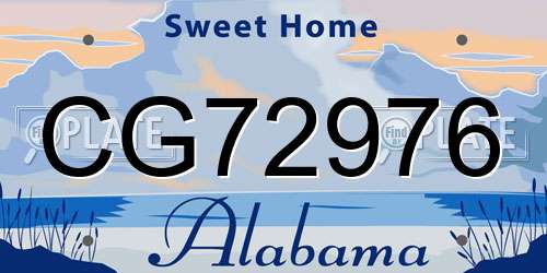 CG72976 Alabama License Plate