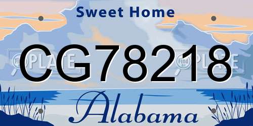 CG78218 Alabama License Plate