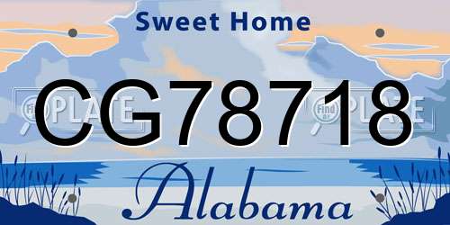 CG78718 Alabama License Plate
