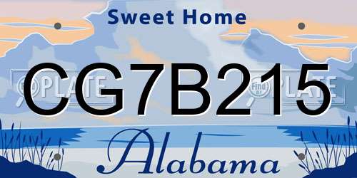 CG7B215 Alabama License Plate
