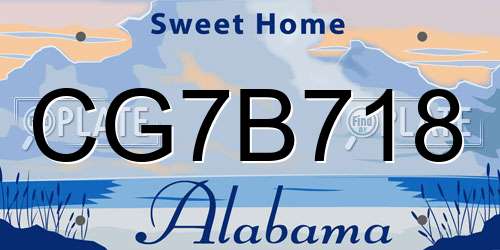 CG7B718 Alabama License Plate