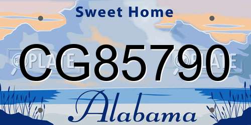 CG85790 Alabama License Plate