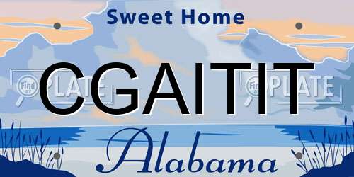 CGAITIT Alabama License Plate