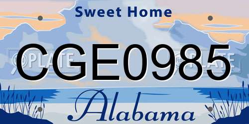 CGE0985 Alabama License Plate