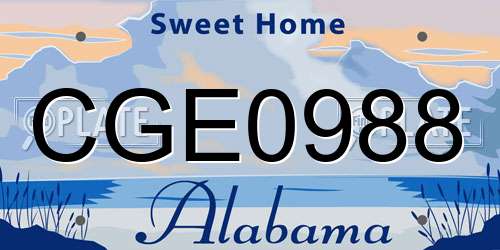 CGE0988 Alabama License Plate
