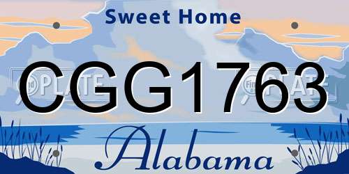 CGG1763 Alabama License Plate