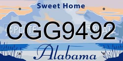 CGG9492 Alabama License Plate