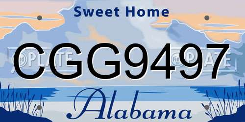 CGG9497 Alabama License Plate