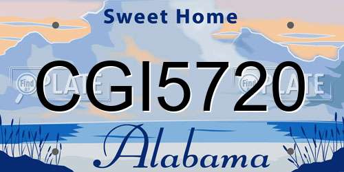 CGI5720 Alabama License Plate
