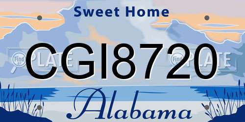 CGI8720 Alabama License Plate
