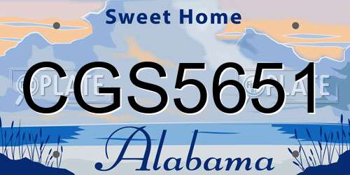 CGS5651 Alabama License Plate