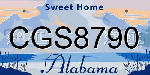 CGS8790 Alabama License Plate