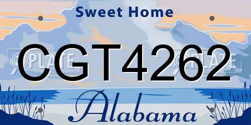 CGT4262 Alabama License Plate