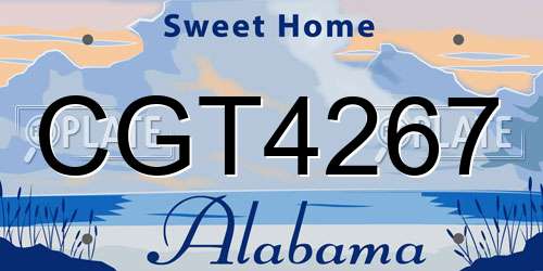 CGT4267 Alabama License Plate