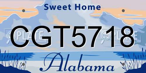 CGT5718 Alabama License Plate