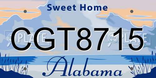 CGT8715 Alabama License Plate