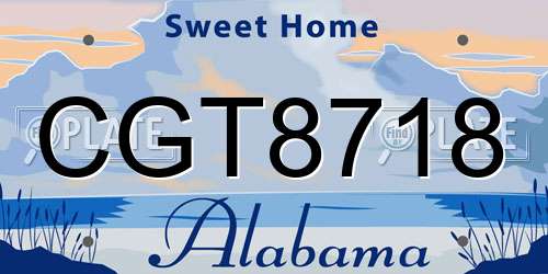 CGT8718 Alabama License Plate