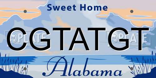 CGTATGT Alabama License Plate