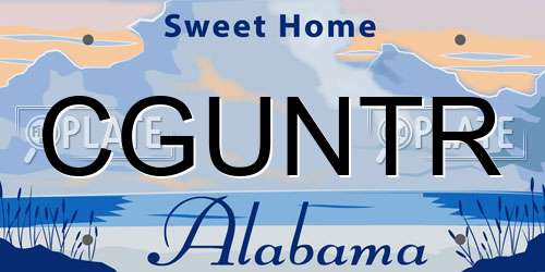 CGUNTR Alabama License Plate